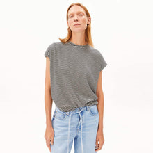 Slub Jersey Stripe Tee black/oatmilk