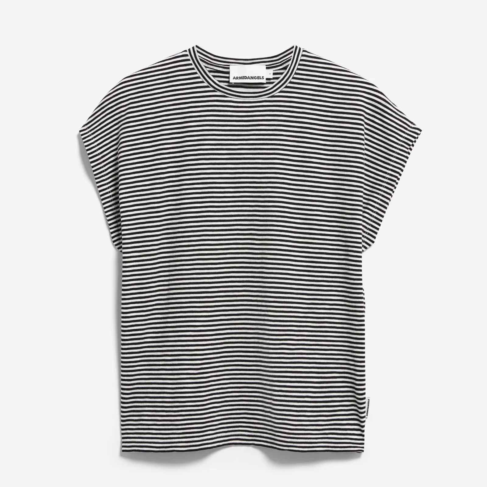 Slub Jersey Stripe Tee black/oatmilk