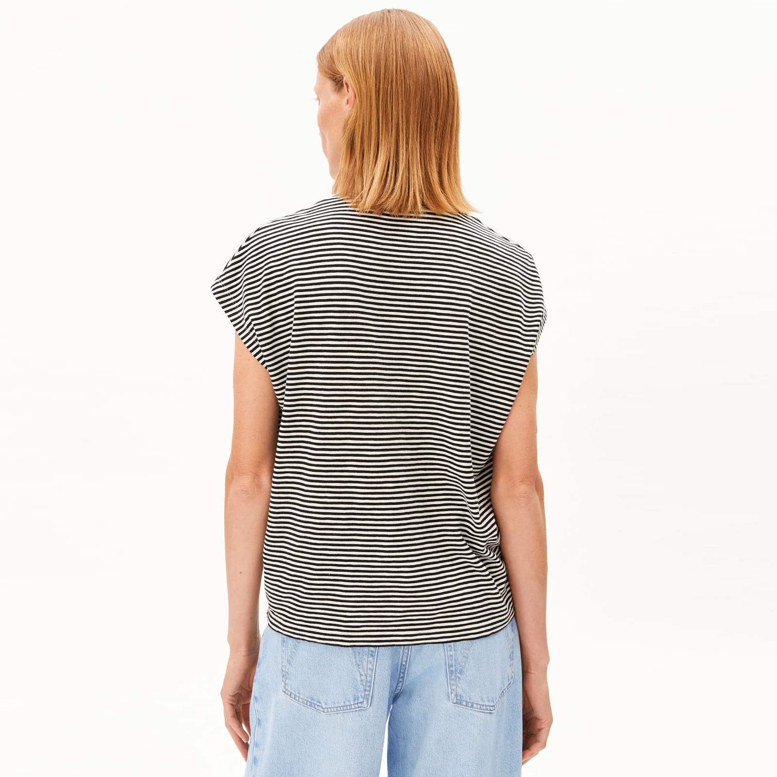 Slub Jersey Stripe Tee black/oatmilk