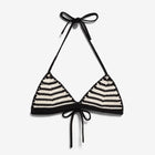 Stripe Bikini Knit Top undyed black Armedangels