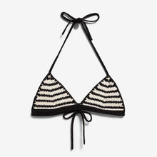 Stripe Bikini Knit Top undyed black Armedangels
