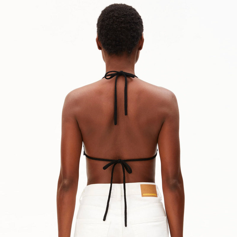 Stripe Bikini Knit Top undyed black Armedangels