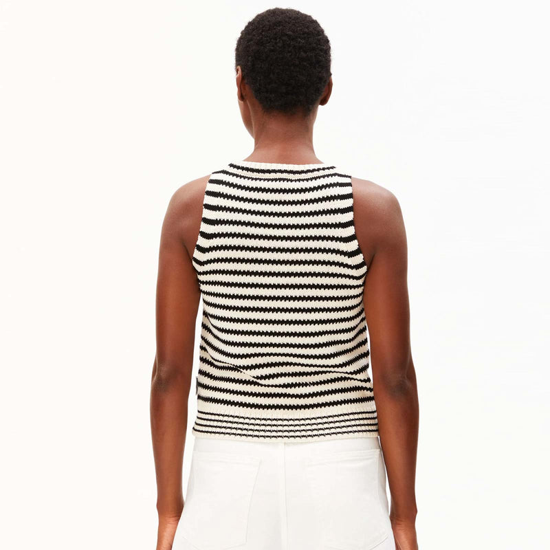 Stripe Knit Top undyed black Armedangels