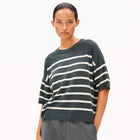 Stripe Linen Blend Sweater space steel undyed Armedangels