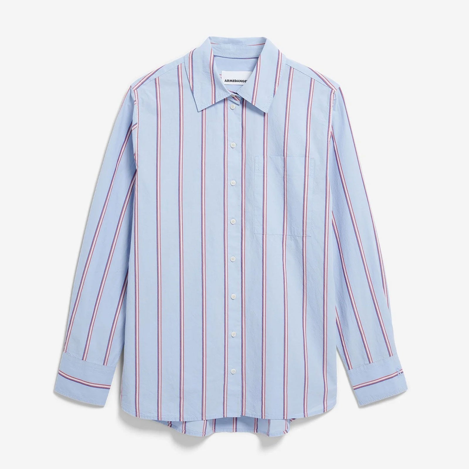Stripe Loose Shirt Blouse morning sky/mars red Armedangels