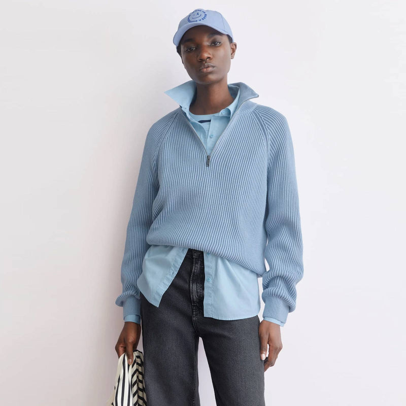 Troyer Vanisé Knit Sweater blue glow/dark blue glow