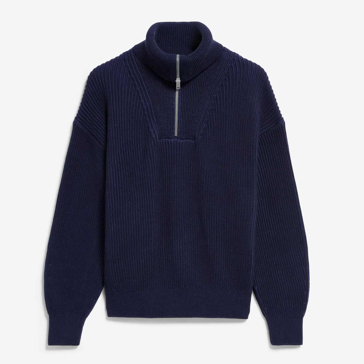 Troyer Vanisé Rib Knit Sweater tinted navy