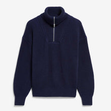 Troyer Vanisé Rib Knit Sweater tinted navy