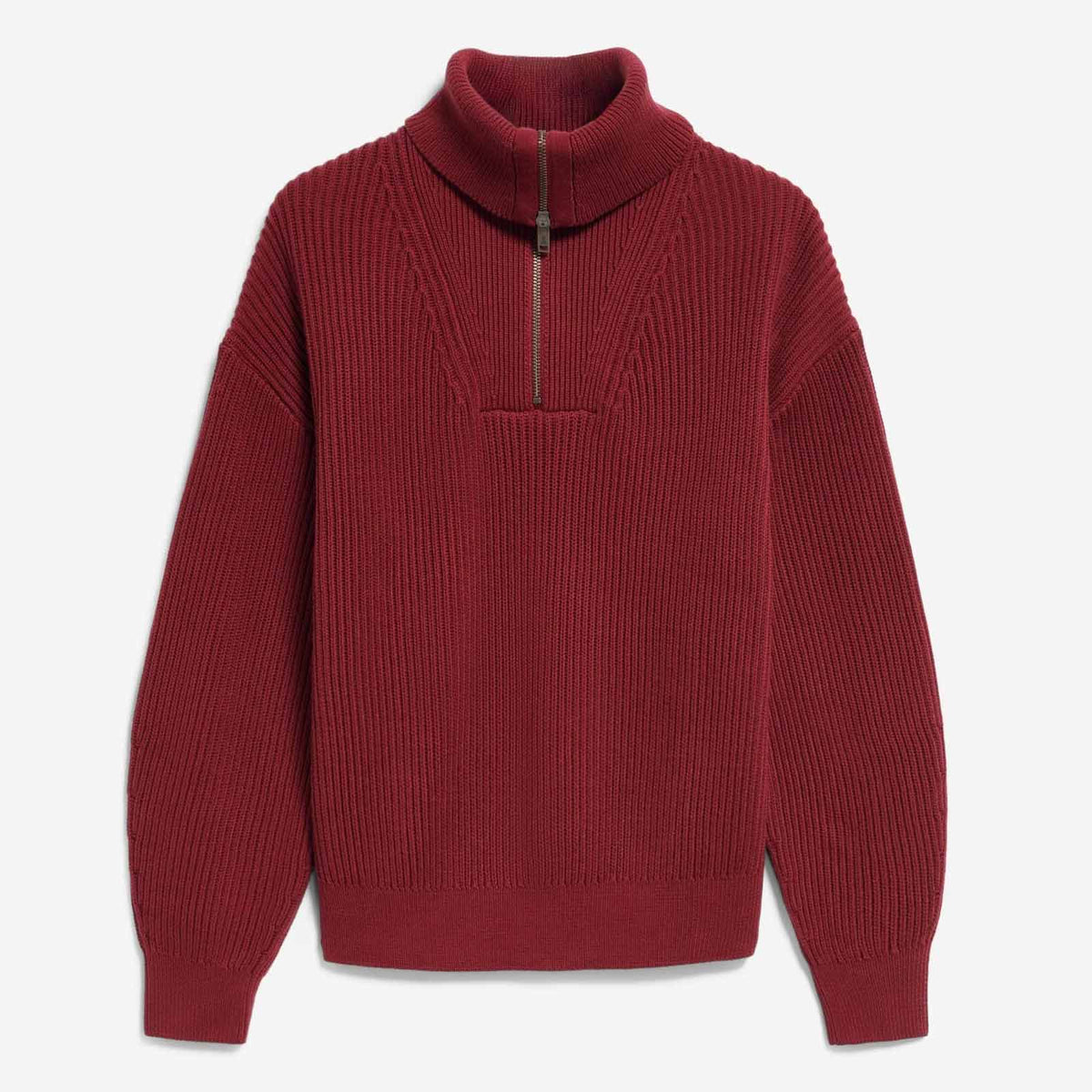Troyer Vanisé Rib Knit Sweater velvet red