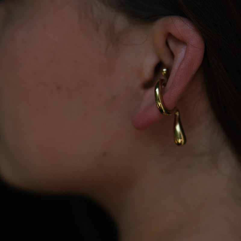 Liquefy Earcuff gold Bandhu Jewelery