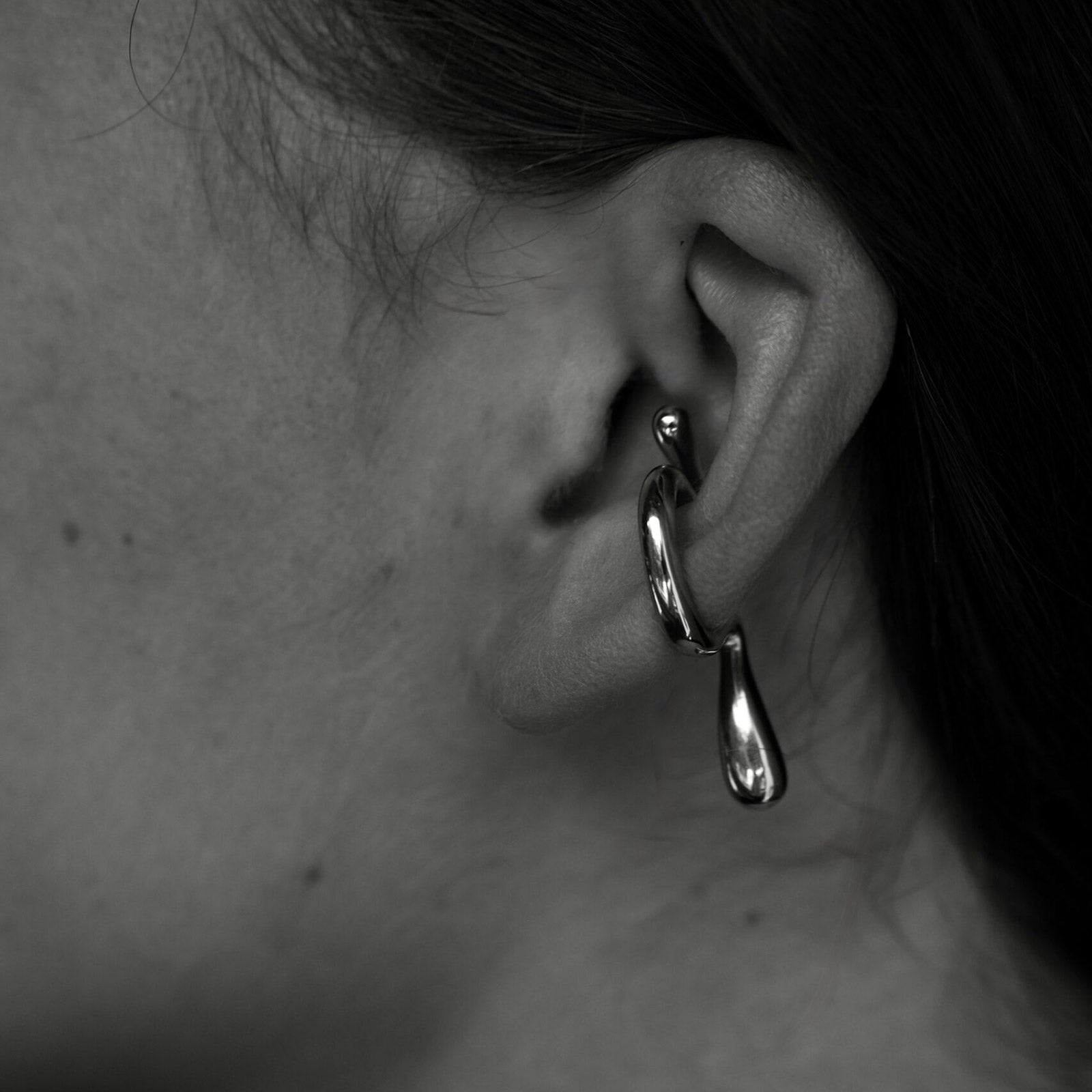 Liquefy Earcuff silver Bandhu Jewelery