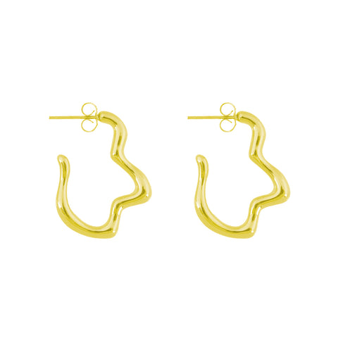 Thin Dent Earrings gold