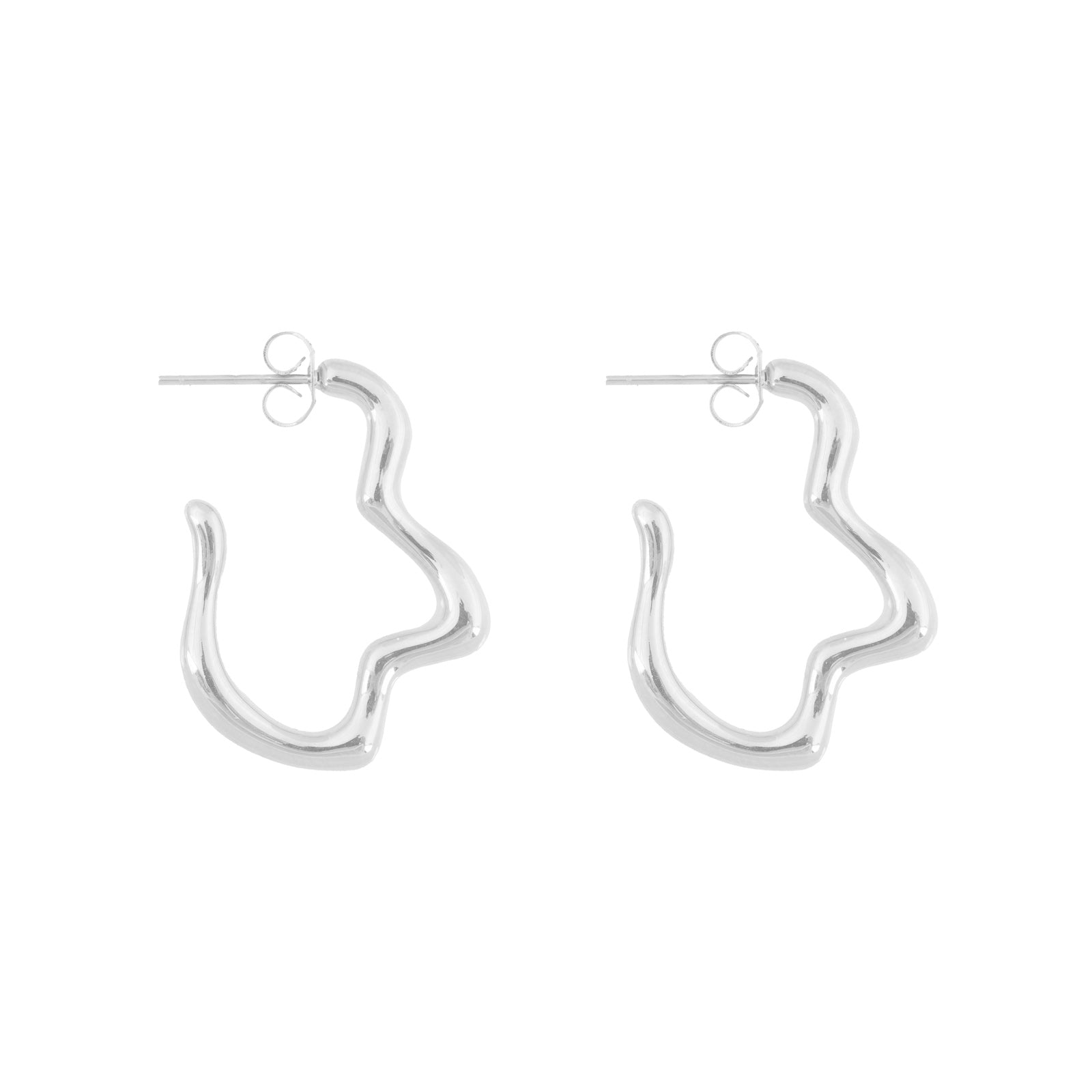 Thin Dent Earrings silver