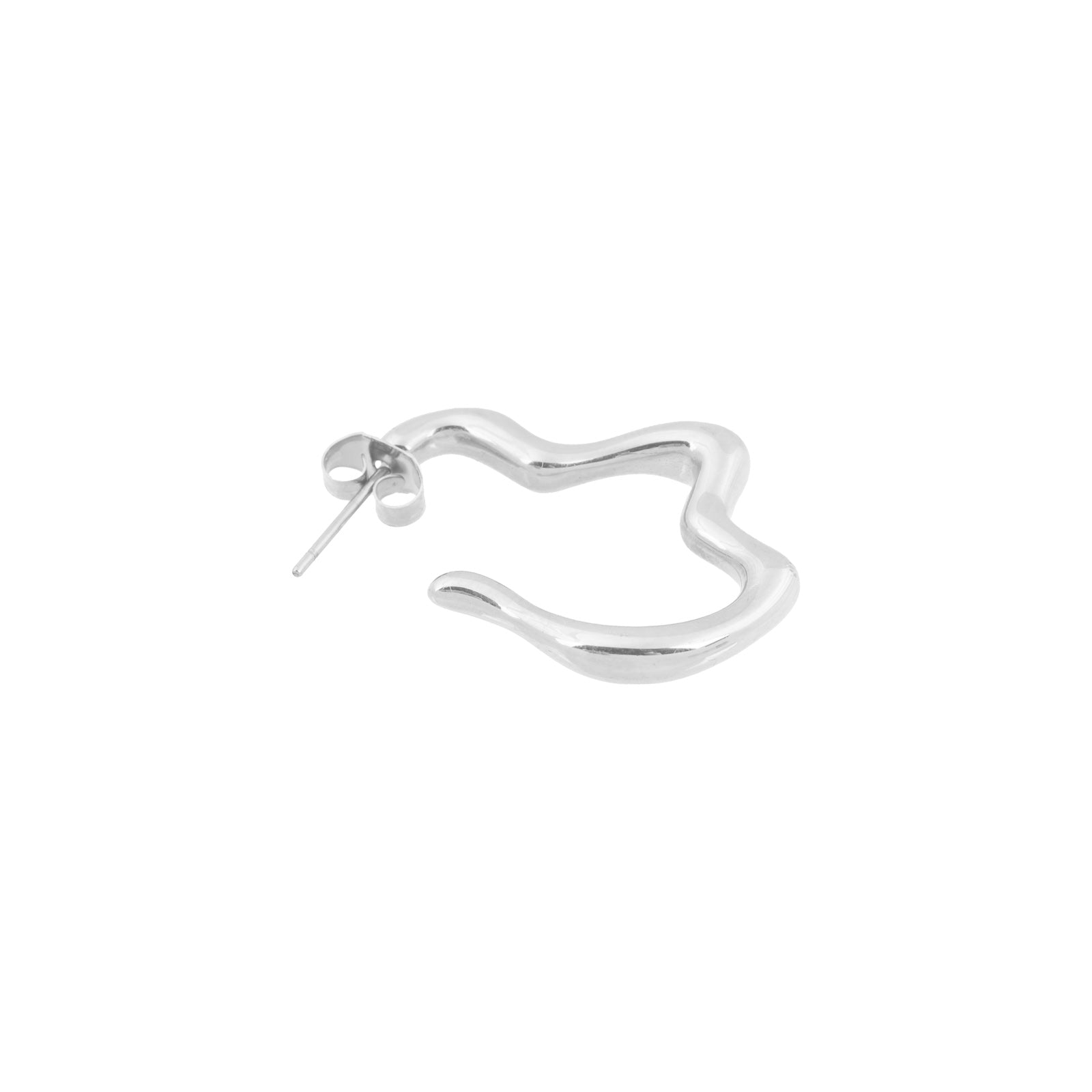 Thin Dent Earrings silver