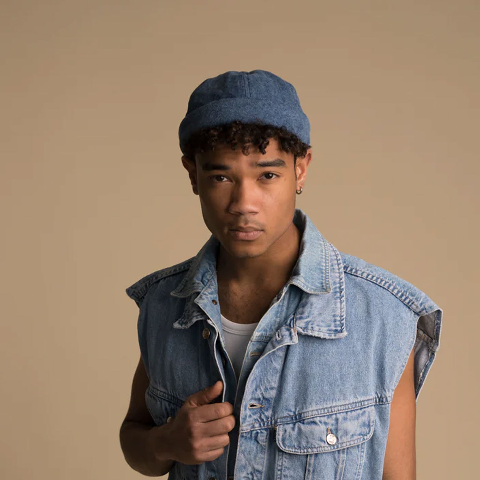 Miki Linen Hat indigo washed Beton Cire