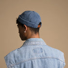 Miki Linen Hat indigo washed Beton Cire