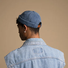 Miki Linen Hat indigo washed Beton Cire