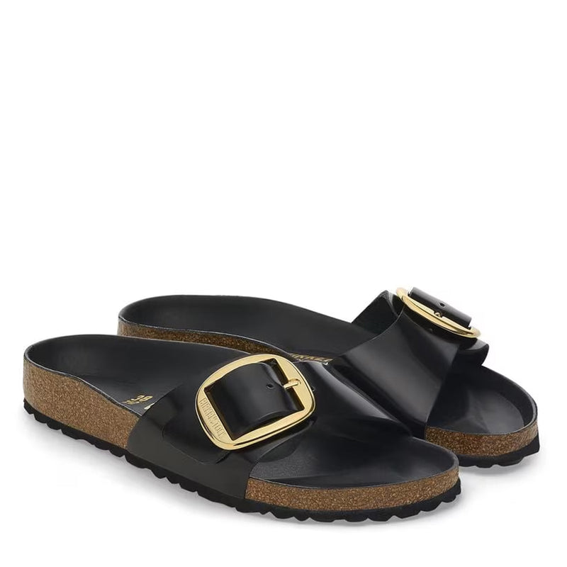 Madrid Big Buckle Narrow Fit high shine black Birkenstock