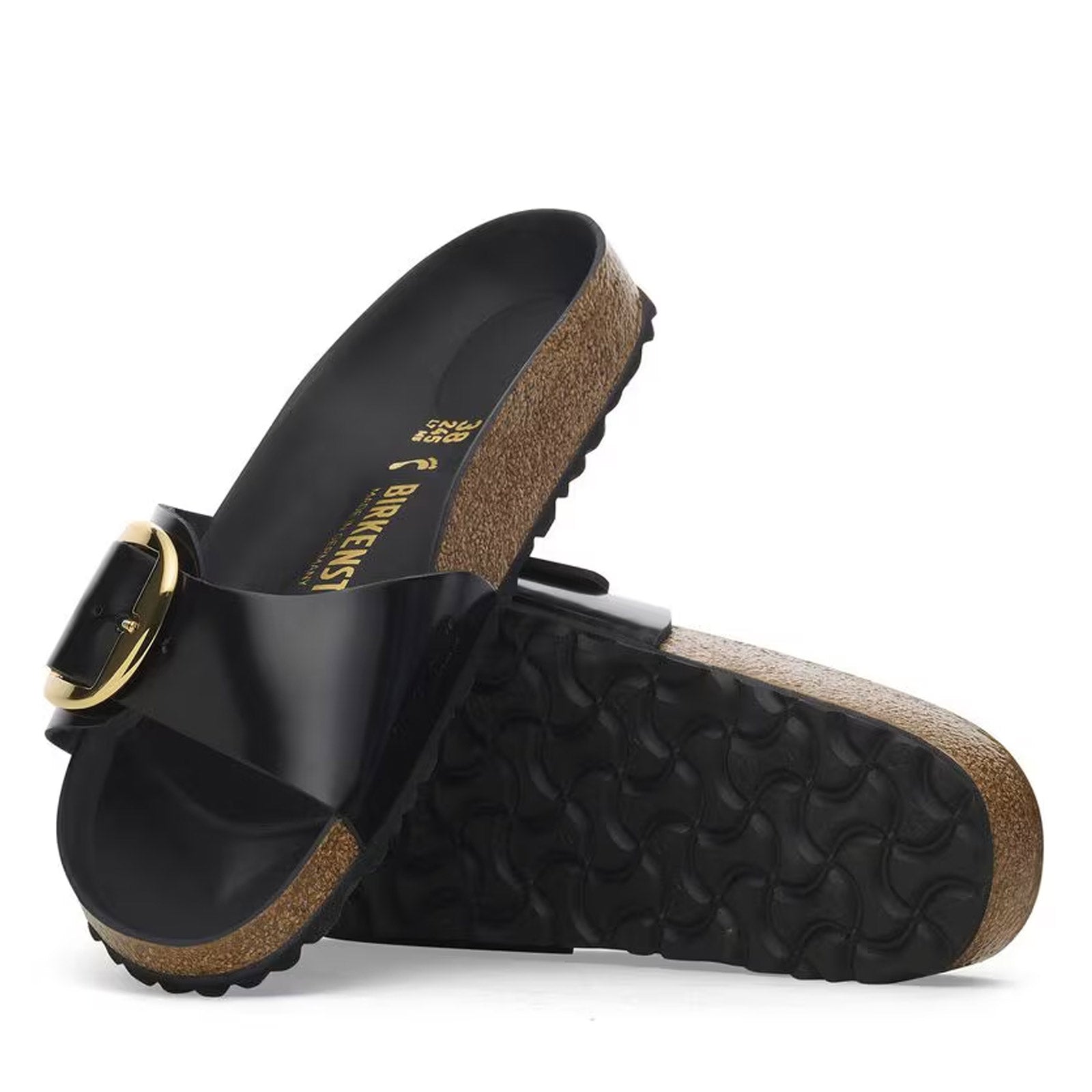 Madrid Big Buckle Narrow Fit high shine black Birkenstock