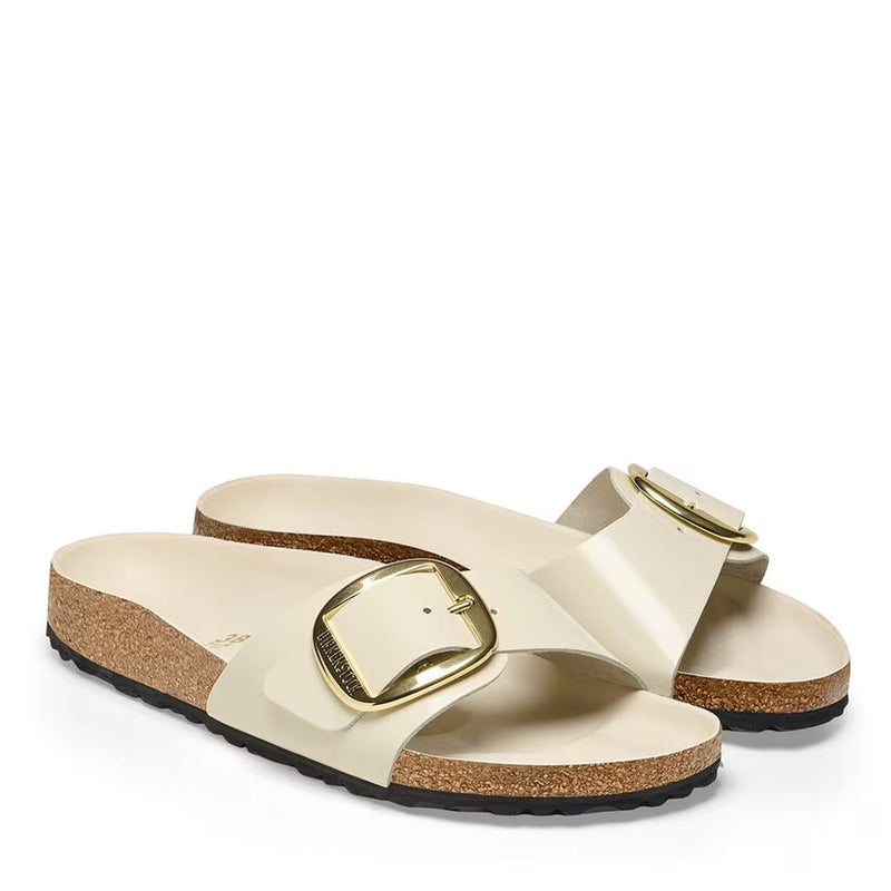 Madrid Big Buckle Narrow Fit high shine ecru Birkenstock