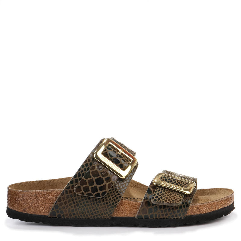 Sydney Cushion Buckle Narrow Fit shiny snake sage Birkenstock