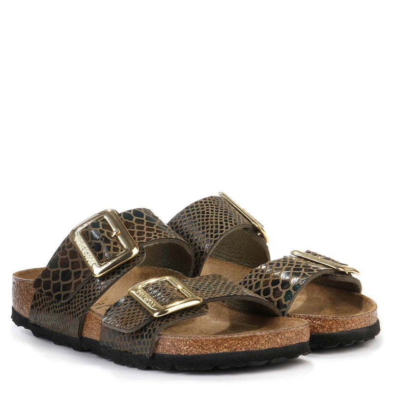 Sydney Cushion Buckle Narrow Fit shiny snake sage Birkenstock