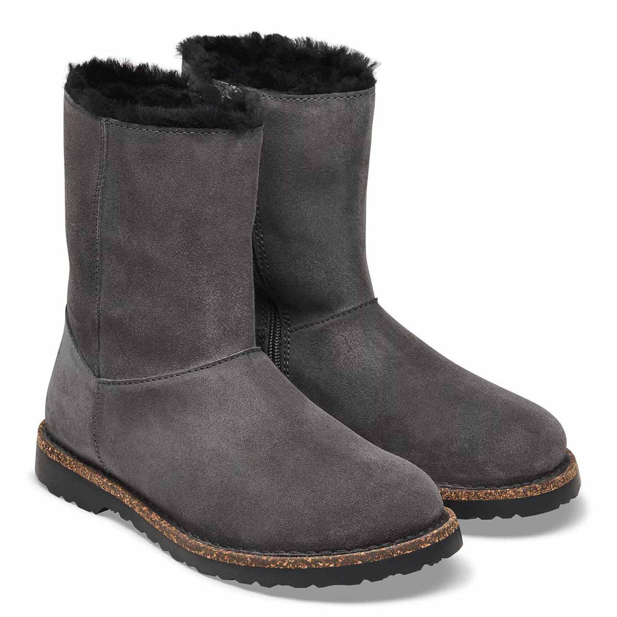 Uppsala Zip Shearling Boots Narrow Fit charcoal