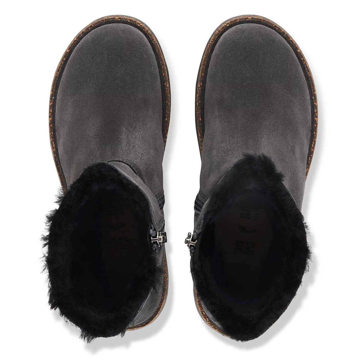 Uppsala Zip Shearling Boots Narrow Fit charcoal