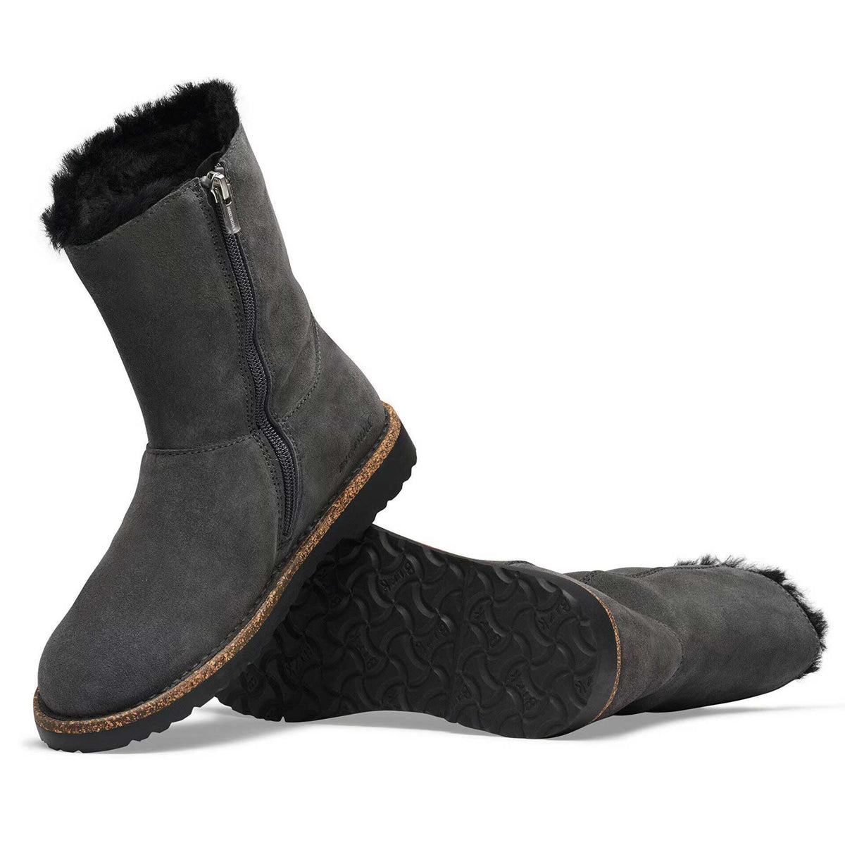 Uppsala Zip Shearling Boots Narrow Fit charcoal