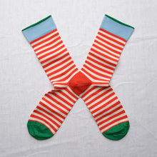 Rayures vermillon Socks RY1-37 Bonne Maison