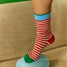 Rayures vermillon Socks RY1-37 Bonne Maison