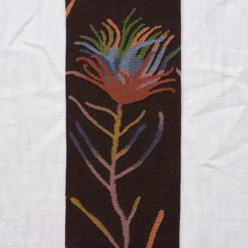 Fleur marron-foncé Knee Socks BO901 Bonne Maison