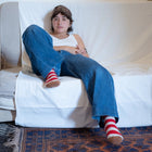 Wool Socks rayures rouge BCL203 Bonne Maison