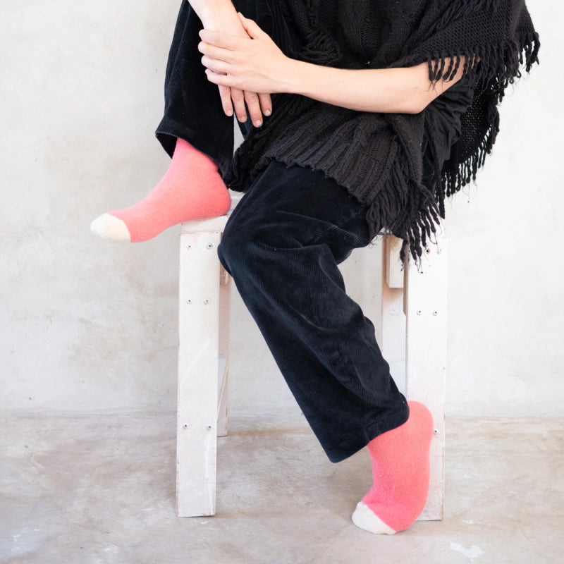 Wool Socks unis rose BCL502 Bonne Maison