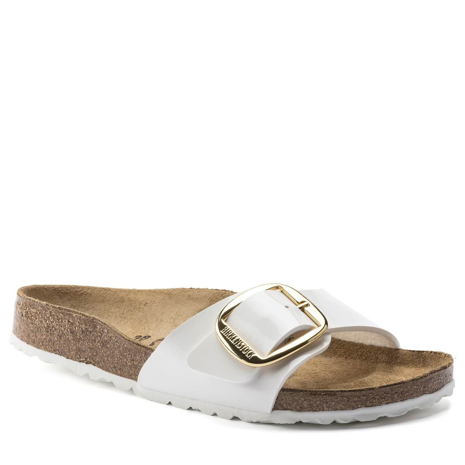 Madrid Big Buckle Narrow Fit Patent white Birkenstock