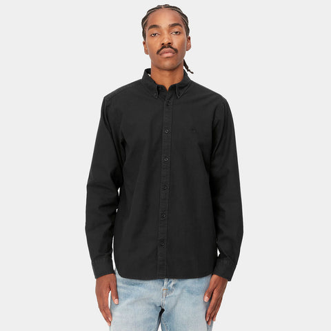L/S Bolton Shirt black (garment dyed)