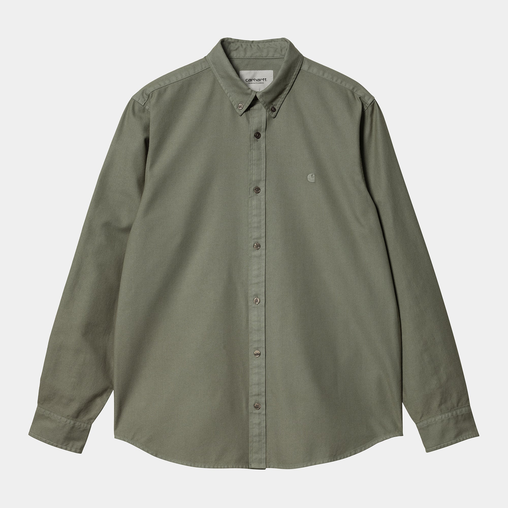 L/S Bolton Shirt smoke green (garment dyed)