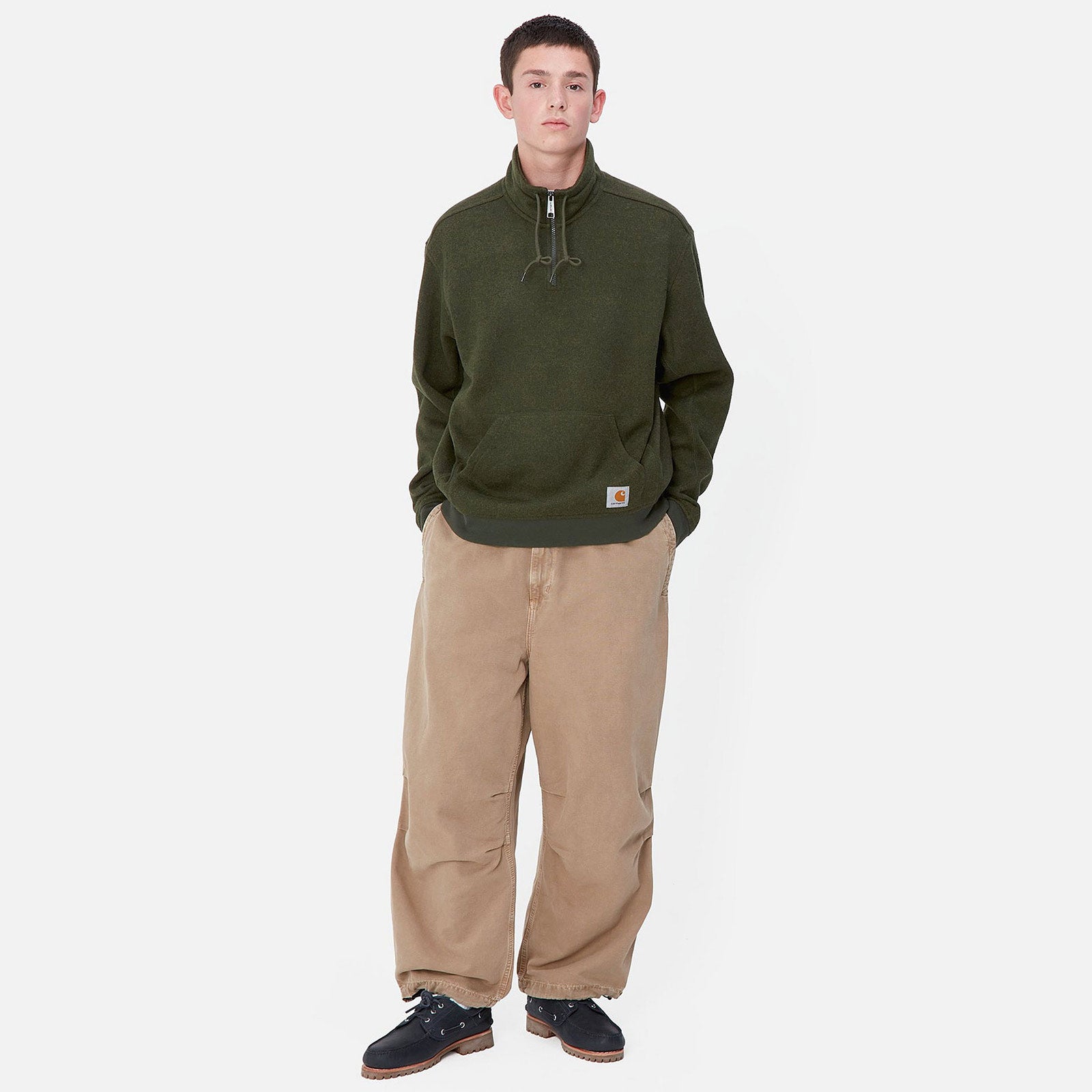 Luther Half Zip Sweat tarragon heather