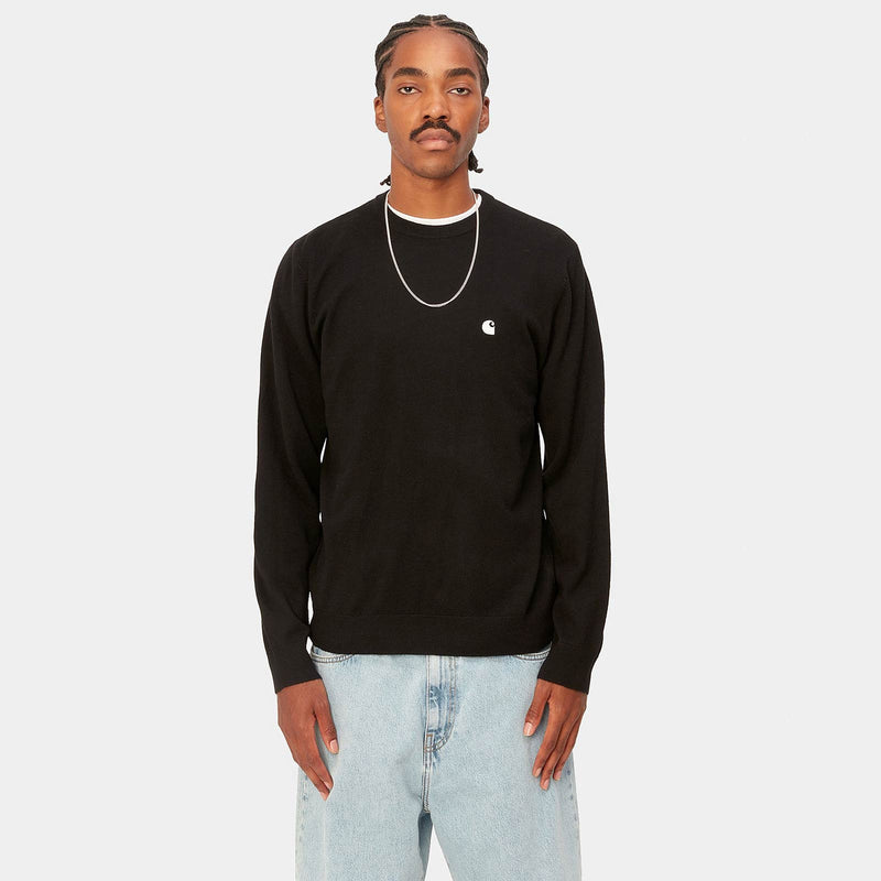 Madison Lambswool Sweater black/wax