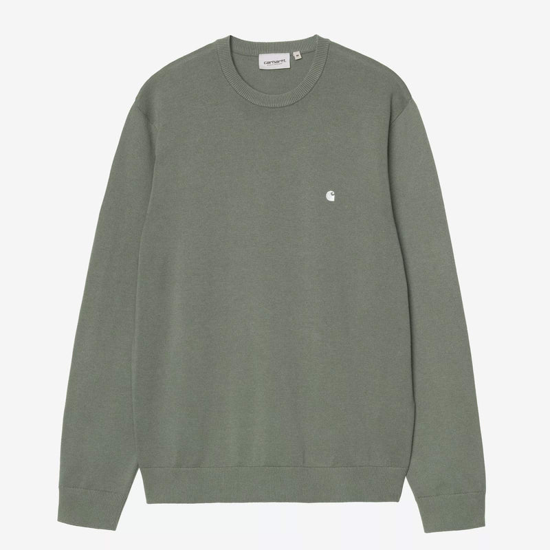 Madison Sweater velvet green/white Carhartt WIP