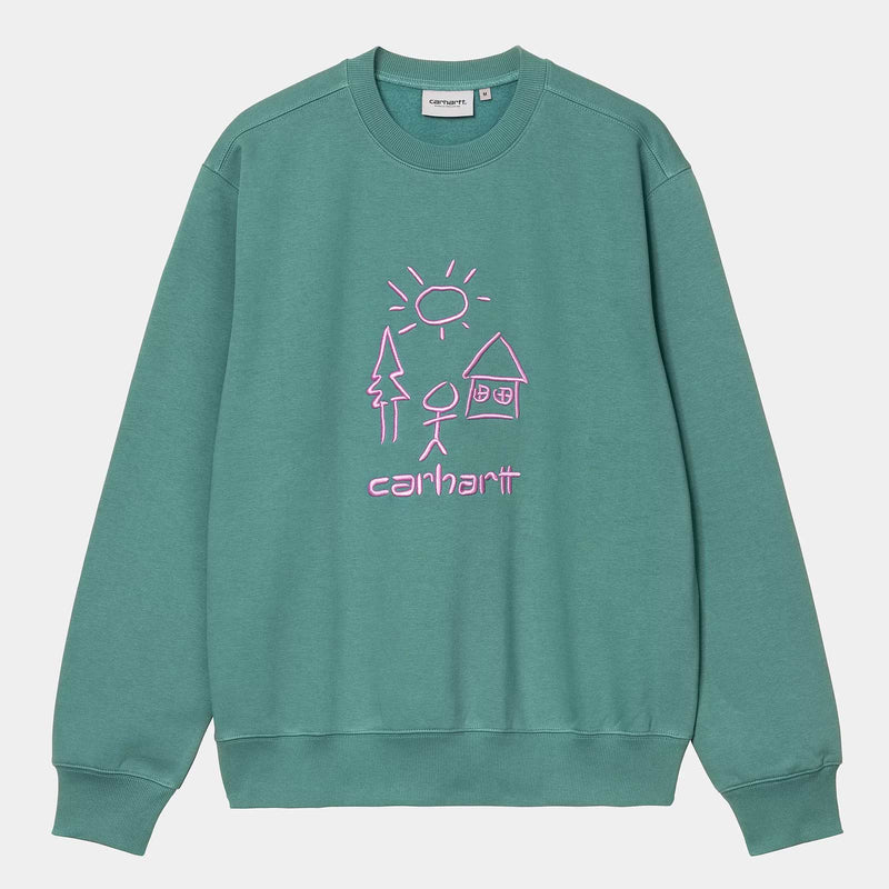 Masterpiece Sweatshirt saguaro/pink Carhartt WIP