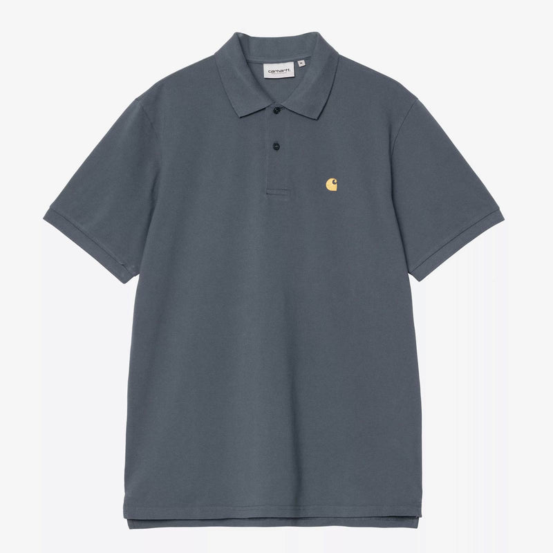 S/S Chase Pique Polo cozy blue/gold Carhartt WIP