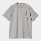 S/S Heart Patch T-Shirt grey heather