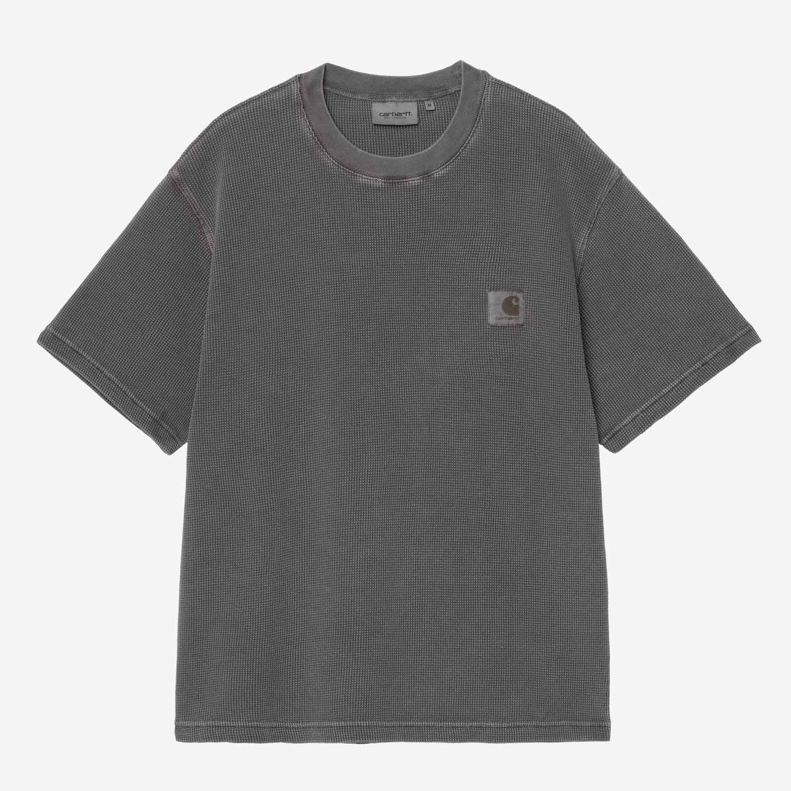 S/S Nelson Waffle T-Shirt black garment dyed