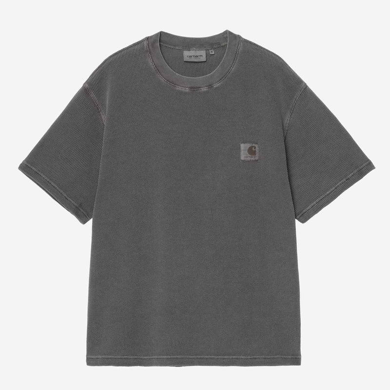 S/S Nelson Waffle T-Shirt black garment dyed
