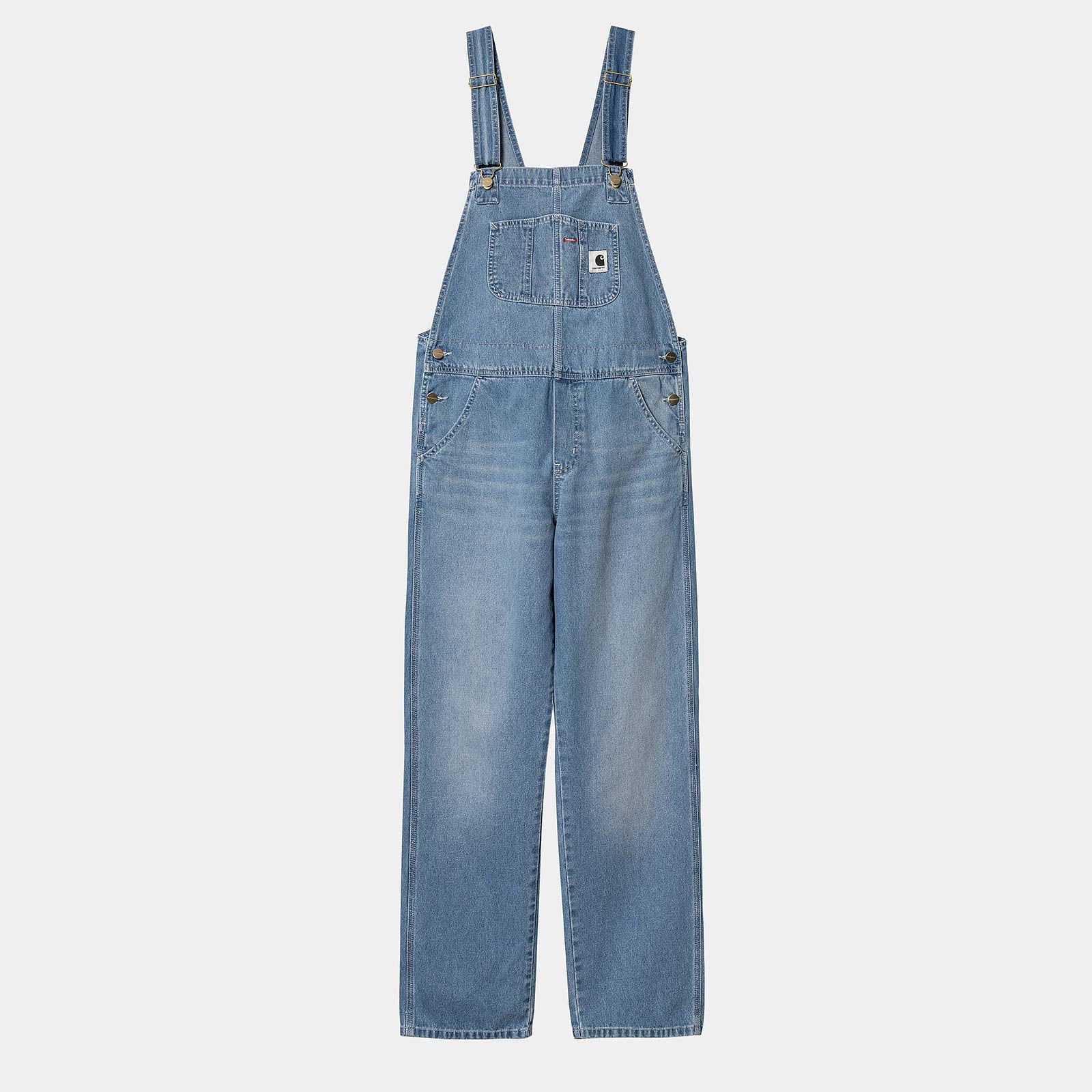 W Bib Overall Straight blue light true washed