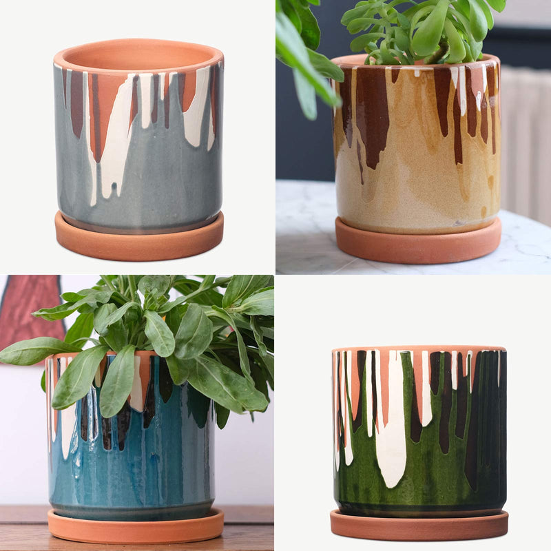 Glazed Clay Planter large Casa Atlântica
