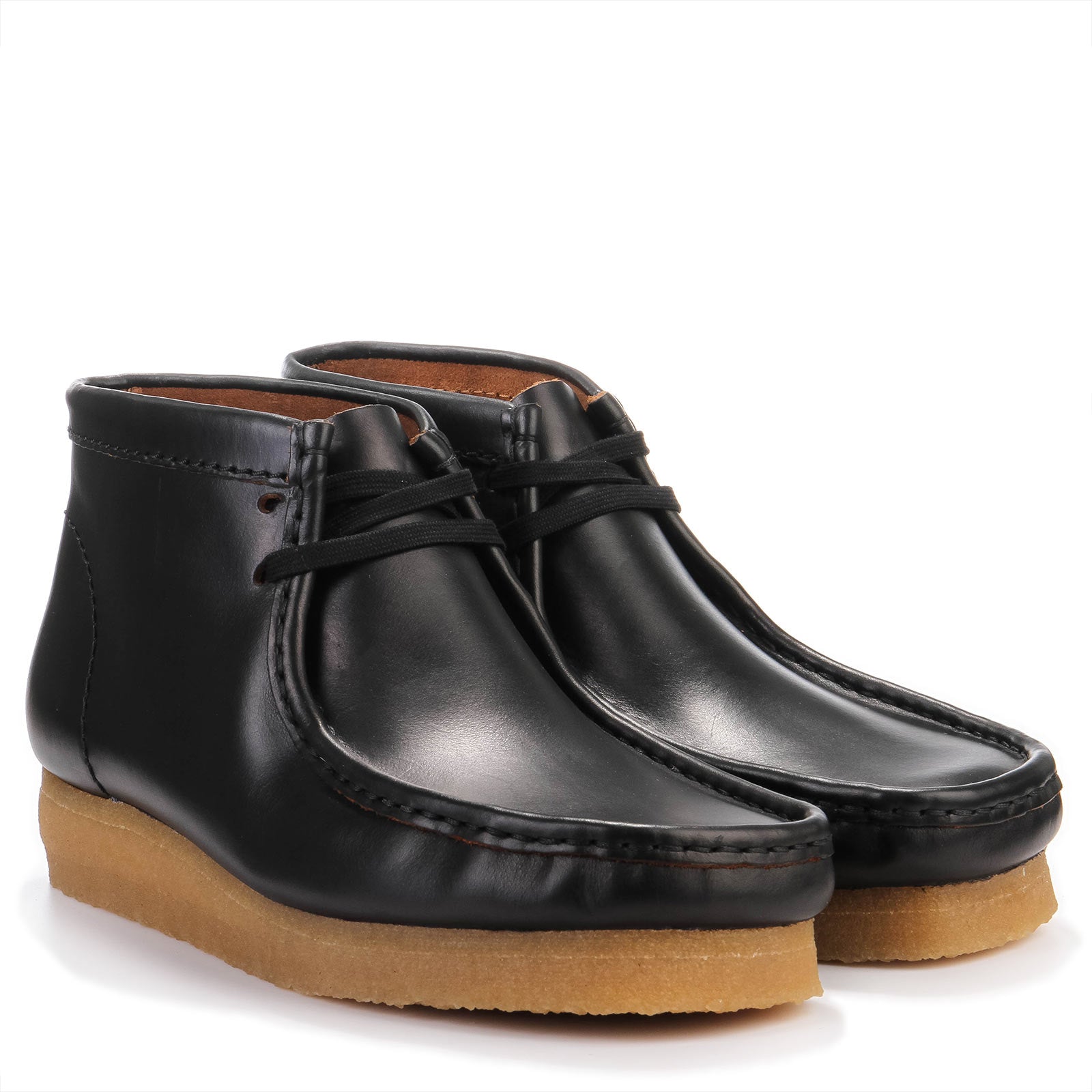 Wallabee Boot black smooth leather