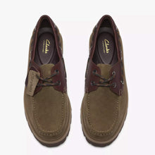 Cleyhill Boat Leather olive combination Clarks Originals