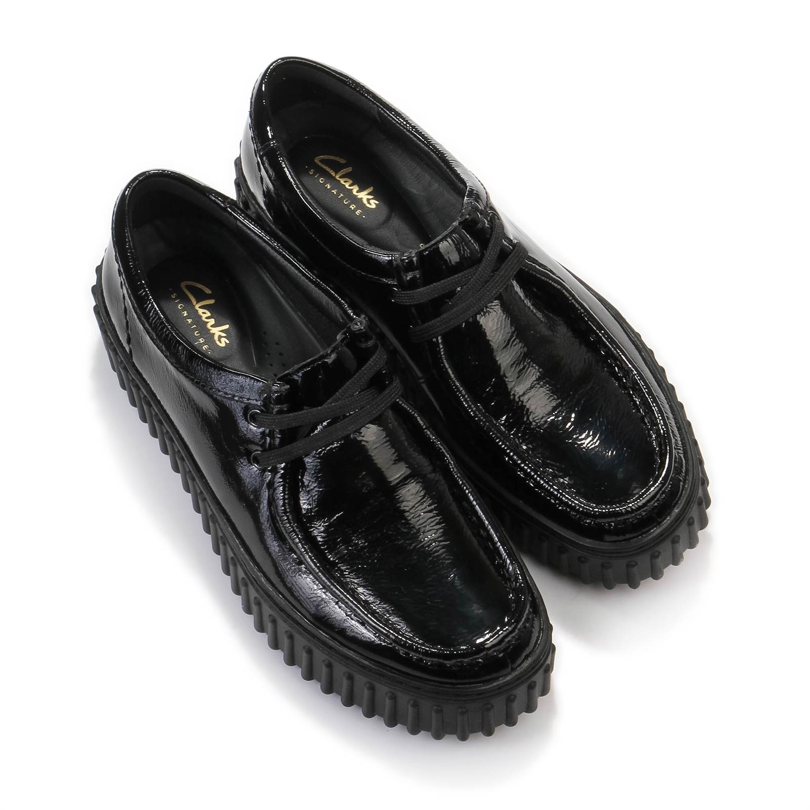 Torhill Bee black patent Clarks Originals